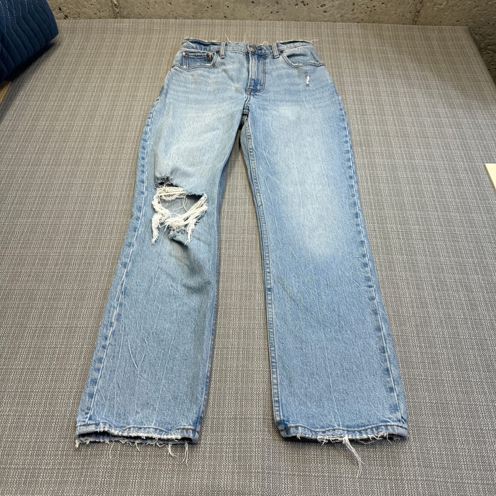 Abercrombie & Fitch 90s Straight‎ Ultra High Rise Jeans 25 0s Distressed Blue